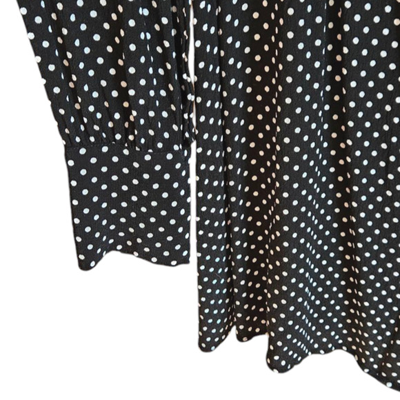 Zara Woman Polka Dot Hidden Button Front Black White Women's Size Medium - Picture 5 of 9